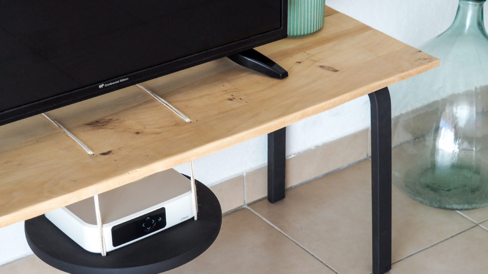 meuble tv diy tabouret frosta ikea