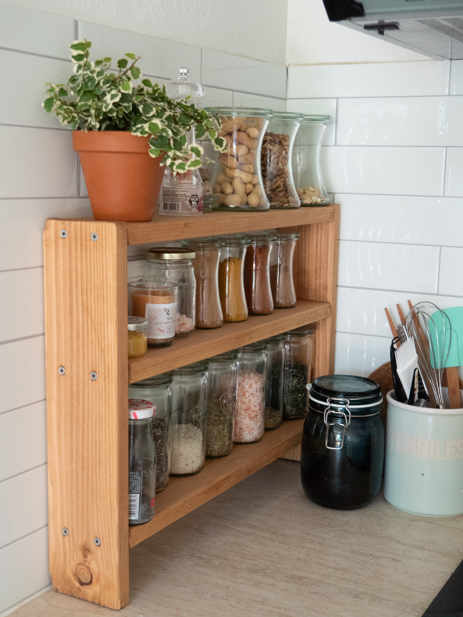 Étagère à épices en bois à monter - Objets bois pour la cuisine