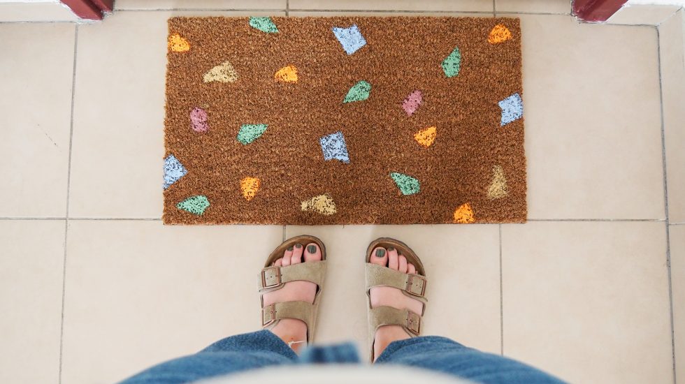 diy paillasson effet terrazzo