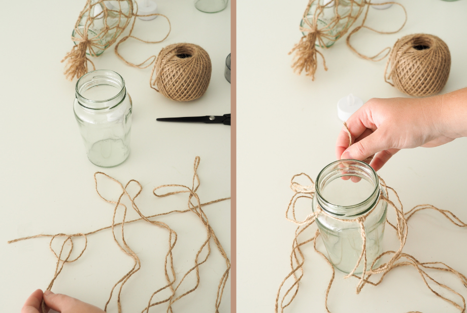 photophores macrame pots en verre